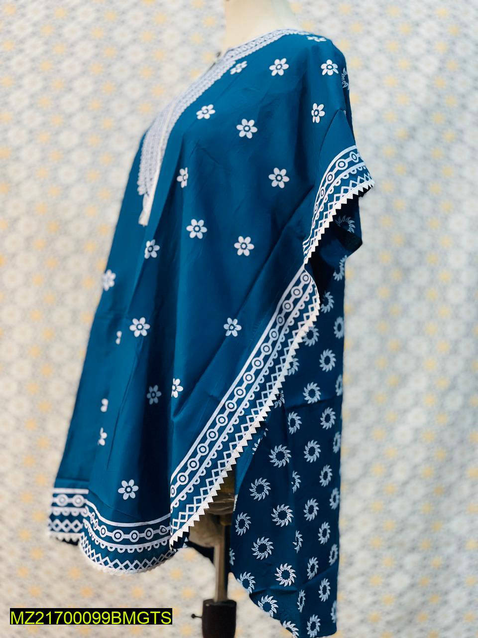1 Pc Women's Stitched Linen Block Printed Frock