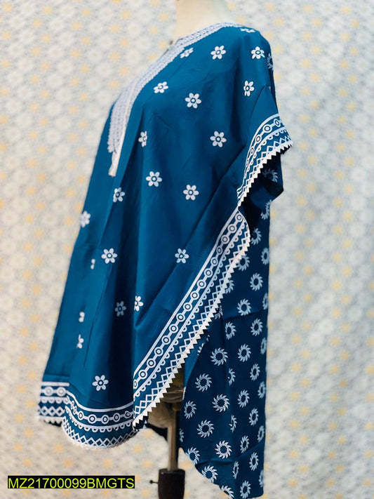 1 Pc Women's Stitched Linen Block Printed Frock
