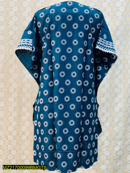 1 Pc Women's Stitched Linen Block Printed Frock